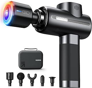 RENPHO Thermacool Massage Gun Deep Tissue with Heat and Cold Head, Mothers Day Gifts, Handheld Muscle Massager with Carry Case, Body Masajeadorfor Home Office Workout, Black