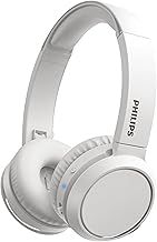 Philips On-Ear Headphones H4205WT/00 with Bass Boost Button (Bluetooth, 29 Hours' Playback Time, Quick Charging Feature, Noise Isolating, Flat Folding), Matte White
