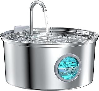 Cat Water Fountain for Drinking: Quiet Cat Water Fountain Stainless Steel - 108oz/3.2L Cat fountain - Water Fountain Cat Bowl - Pet Water Fountain - Cat Drinking Fountain - Vailable for Dogs and Cats