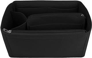 NOTAG Bag Organiser Felt Bag Organiser Insert Handbag Multi Pocket Tote Organiser Bag (Black, Small)