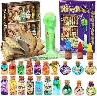 DECOHOME Mystery Potions Kit for Kids, 20 Magic Mix Wizard Potion Bottles, Craft Toys Creative Christmas Birthday Gifts for Boys & Girls Age 6 7 8 9 10+