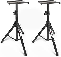 Hola! Music Speaker Stand Floor Pair - 2 Studio Tripod Monitor Stands w/Non Slip Feet, 1.25-1.8m