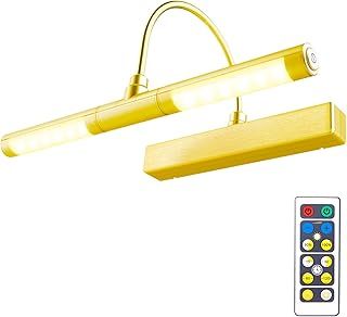 BIGLIGHT Picture Wall Lights with Remote,Wireless Battery Operated LED Picture Lights,13 Inches Rotatable Light Head with 180 Degree Swing Arm Dimmable Display Lights for Dartboard Picture-Copper