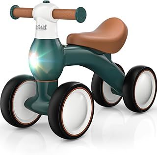 Baby Balance Bike 1 Year Old with Colour Lights, Toddler bike for Boys Girls 1st Birthday Gifts, Baby Bike Ride On Toys Age 10-24 Months, Baby Walker No Pedals 1-2 Year