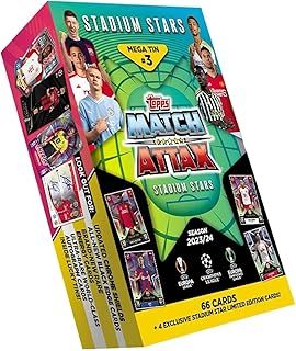 Topps Match Attax 23/24 - Mega Tin 3 - contains 66 Match Attax cards plus 4 exclusive Stadium Stars Limited Edition cards