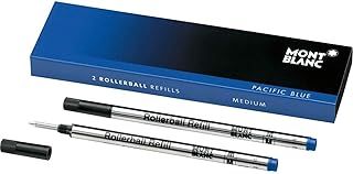 Montblanc Rollerball Refills (M) Royal Blue 105159 – Refill Cartridge with a Medium Nib for Rollerball Pens – 2 x Purple Pen Refills