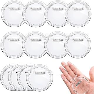 ZPLASK 12 Pcs Badge Making Kit, Badge Maker Kids, Clear Badge Making Kit for Kids for DIY Crafts Gifts Party, DIY Badge Making Kit for Students Craft Activities at Home School Office Use
