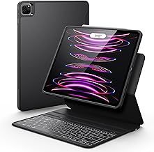 ESR iPad Keyboard Case for iPad Pro 12.9 inch (3rd, 4th, 5th, 6th Generation),Magnetic Detachable 12.9 inch ipad Pro Case with Keyboard, Adjustable Portrait/Landscape Mode, Black