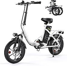 U4 Electric Bike, 16" Portable Electric Bicycle with Removable Battery, 60KM Max Range, 3 Riding Modes, Front Shock Absorber, Foldable E-bike for Adults/Teens