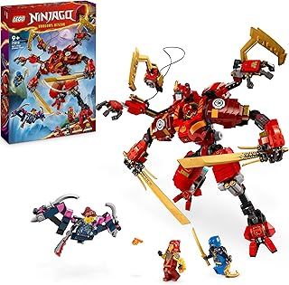 LEGO NINJAGO Kai’s Ninja Climber Mech Toy Set, Buildable Action Figure for 9 Plus Year Old Boys, Girls & Kids with 4 Character Minifigures Incl Kai for Independent Play, Birthday Gift Idea 71812