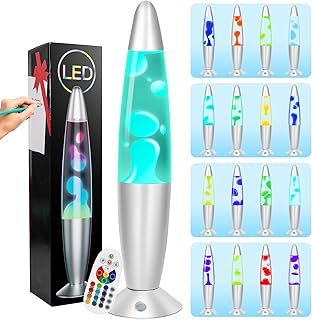 13.5'' Soothing LED Liquid Motion Night Lamp 17 Colour Changing for Kids Adults, LED Lamps Bedroom Lamp for Relaxation Retro Home Lighting Decoraton Sensory Relaxing Lamp Mood Night Light Gift