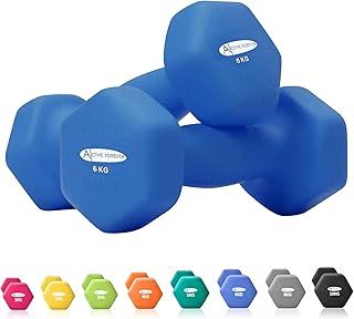 ACTIVE FOREVER Dumbbells Set of 2, Hex Dumbbells Pair, Neoprene Waterproof Non-slip Dumbells Set