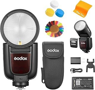 Godox V1Pro-F V1 Pro F TTL Camera Flash for Fuji, 2.4G HSS 1/8000s Li-Ion 76Ws Round Head Flash, Innovative External Flash SU-1