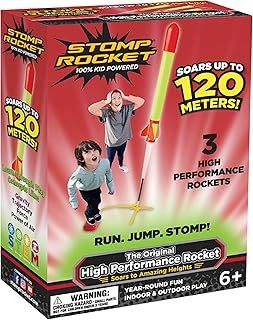 The Original Super High Performance Stomp Rocket -3 Rockets and Rocket Launcher-Outdoor Rocket Toy Gift for Boys and Girls Ages 9 Years and Up-Great for Outdoor Play with friends in the backyard&parks
