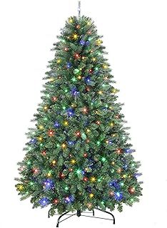 SHareconn 4FT Pre-Lit Artificial Christmas Tree with 170 Warm White & Multicolor LED Lights, 8 Light Modes, Xmas Tree with 414 PVC & PE Branch Tips, Metal Stand, Easy Assembly and Foldable