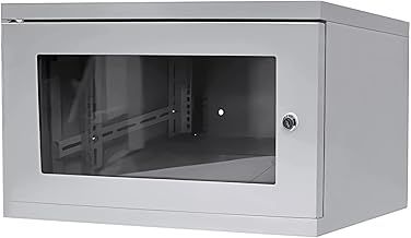 Dynamode Server Rack Data Cabinet - 6U 280mm Deep Wall Mounted 19 Inch Storage Rack for Home, Office, Server Room Computer Equipment with Glass Door, Removable Side Panels, Front-Rear Lockable