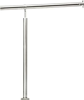CO-Z Stainless Steel Handrail, 80x90 cm Interior Exterior Handrail for 1-2 Steps, Hand Support Railing for The Elderly & Others, Outdoor Indoor Bannister Rail with Wall Fittings and Metal Plugs