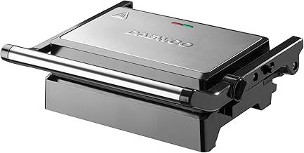 Daewoo 180° Health Grill 1500W, Non-Stick Electric Grill with Drip Tray, Floating Hinge, Dual Cooking Plates & Open Flat Design – Indoor BBQ & Griddle for Healthy Grilling