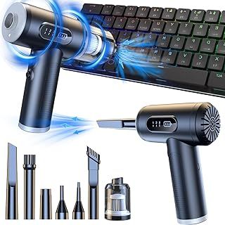 3 in 1 Compressed Air Duster Cleaner, Car Vacuum Cleaner 3 Speed Cordless 50000RPM Handheld Electric Air Blower Cleaner for Car PC Laptop Keyboard Computer