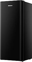 Hisense RR220D4BBE 52cm Freestanding Retro Fridge - 165-litre capacity with 4 star Ice box - Auto Defrost - Wine Rack - Black- E Rated, H128 x W51.9 x D51.3
