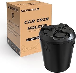 Seven Sparta 2 Pack Car Coin Holder Universal Change Holder for Car Compatible with Most Car Cup Holder Time-Saving Coin Holder Organizer for Car Home Office (2)