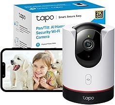 Tapo C225 2K 4MP QHD Indoor Camera, Pan/Tilt Security Camera, HDR Live View, 360°Panoramic View, CCTV Camera No Monthly Fee, AI Detection, Two-way Audio, Night Vision, Works with Alexa & Google