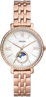 Fossil Jacqueline Watch for Women, Multifunctional Movement with Stainless Steel or Leather Strap