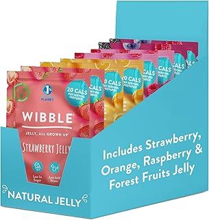 Wibble Natural Crystals, 8 pack, Variety Pack, Quick Set, Low Sugar, Plant-Based, Low Calorie, Jello, Jelly Powders, Serves 4, Vegan Jelly Powder, Vegetarian Jello, Sweets, Vegan Sweets 57g