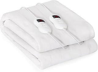 COSTWAY Electric Blanket, Heated Underblanket Bed Warmer with Single/Dual Control, 8 Heat Settings, Timer & Overheat Protection, Machine Washable Fitted Heated Mattress Pad Cover (King Size-200x150cm)