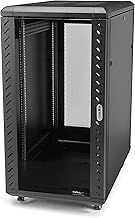 StarTech.com 18U 19" Server Rack Cabinet - 4 Post Adjustable Depth (6-32") Locking Knock Down Network/Computer Equipment Enclosure - Mobile w/Glass Door & Casters - HP ProLiant ThinkServer (RK1836BKF)