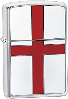 Zippo Windproof Lighter - St. Georges - Brushed Chrome Finish - Refillable for Lifetime Use - Adjustable Flame - Gift Box - Metal Construction - Made in USA, Nicht zutreffend