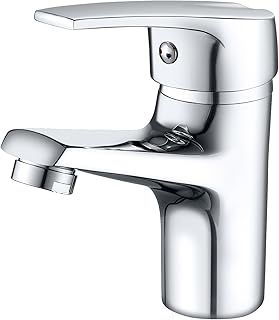 Basin Mixer Tap Bevankly Brass Bathroom Sink Tap Chrome Bathroom Hot and Cold Water Basin Mixer Taps Single Lever Mono Cloakroom Mixer Taps with G1/2 Adaptor