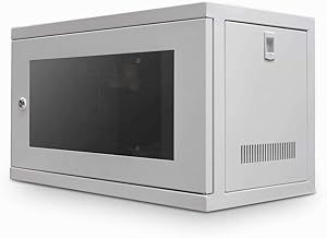 LMS Data 6U 300mm Deep Data Cabinet, Wall Mounted, 19" Rackmount (550x300x320mm), Wall Enclosures Cabinet for SMA Applications, Mount Rack, IT Data Network Equipment with a Front Door Lock.