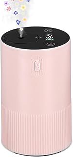 QCXWCJWD Waterless Diffuser for Essential Oil, USB Rechargeable Car Diffuser with 4 Timer Settings, 3 Mist Levels, Nanoscale Fogging for Home Office (Pink)