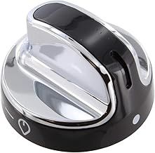 Genuine Stoves, Belling, New World 444442154, 444442689, NW601DFDOL, NW601GTCLM Series Black & Chrome Hotplate Gas Control Knob, 083157007