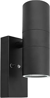Outdoor Wall Light Dusk Till Dawn Sensor Black Finish Stainless Steel Up and Down Shining IP65 ZLC090-B