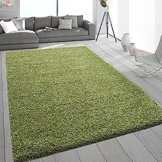 Extra Large Shaggy Rug 5cm Thick Soft Pile Modern Fluffy Rugs for Living Room Bedroom Floor Carpet Mat Non Shedding Warm Colours Small Large X-Large Area Rugs (Green, 60 x 110cm)