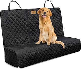 AMZPET Dog Car Seat Cover (Universal: 133cm) - Waterproof, Non-slip & Scratch-Proof - Not Isofix Compatible