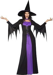 amscan 9908294 Adult Ladies Classic Purple Witch Fancy Dress Halloween Costume & Hat Book Week Outfit (UK Dress Size 14-16)