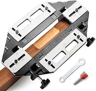 Riiai Woodworking Hinge Slotting Locator W/Router Bit Alloy Lock Guide Plate Slotting Opener Jig Slot Machine Installation Lock Fixer