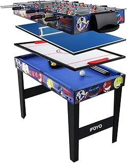 IFOYO 4 in 1 Multi Game Table for Kids, 31.5 Inch Steady Combo Game Table, Soccer Foosball Table, Air Hockey Table, Pool Table, Table Tennis Table