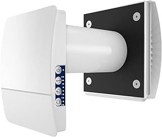 HEAT RECOVERY Unit Wall Mounted Silent Decentralised Office Bathroom Kitchen Toilet Wet Room d-MVHR Ventilator Smart Wifi Control – White (Black)