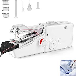 Joomouney Handheld Sewing Machine, Mini Sewing Machine, Cordless Portable Electric Sewing Machine with Sewing Accessories for Beginners, Suitable for Clothing, Curtains, DIY Home Travel(White)