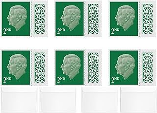 6 x 2nd Class Postage Stamps UK self Adhesive QR barcoded Domestic Standard mailing Stamps with 4 c6 Peel & Seal White envopes Stamp 2nd Class