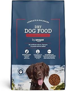 by Amazon - Complete Dry Dog Food for Adult Dogs, Rich in Beef with Peas, 1 Pack of 5kg