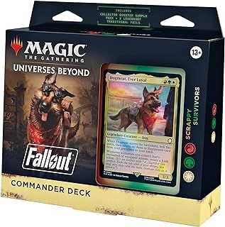 Magic: The Gathering Fallout Commander Deck - Scrappy Survivors (100-Card Deck, 2-Card Collector Booster Sample Pack + Accessories)