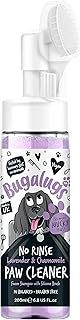 Bugalugs Dog Paw Cleaner No Rinse Foam Cat & Dog shampoo with Silicone Brush Head, waterless grooming products. Travel friendly paw cleaner for dogs defeat muddy paws on the go (Lavender & Chamomile)