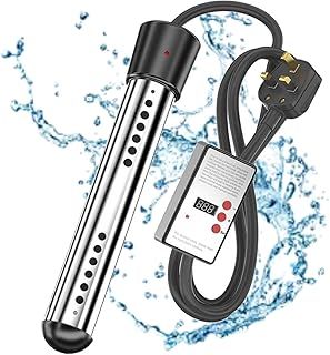 Water Heater for Bath, Portable Immersion Water Heater, Electric Immersion Water Heater, Bucket Water Heater, Household High Power Submersible Pool Bathtub Heater, Cover and Thermostat (2000W)