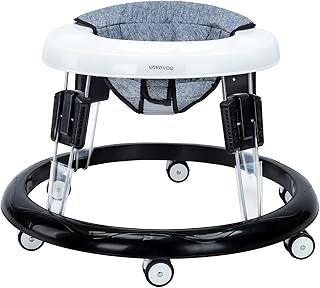 YEALEO Adjustable Baby Walker, Walkers for Baby with Universal Wheels, Height Adjustable, Folding & Compact Walker for Girls Boys 6-18 Months, Flax Grey