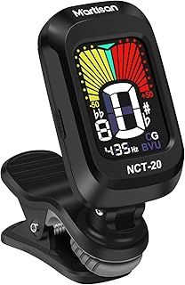 Guitar Tuner Clip on Chromatic Digital Electric Tuner for Acoustic Guitar, Bass, Violin, Ukulele, Mandolin, Battery Included